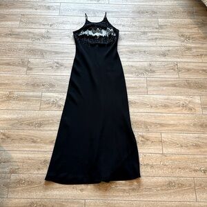 Cachet Black Beaded Halter Formal Dress Gown Size 6